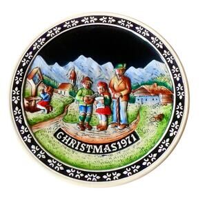 Schmid Design Bavarian Christmas Plate 1971 Christmas in the Tyrol Ltd First Ed